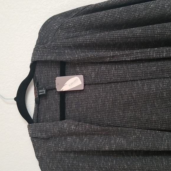 Forever21 hooded knit kimono cardi Oversized S/M Blk/white - Picture 2 of 7